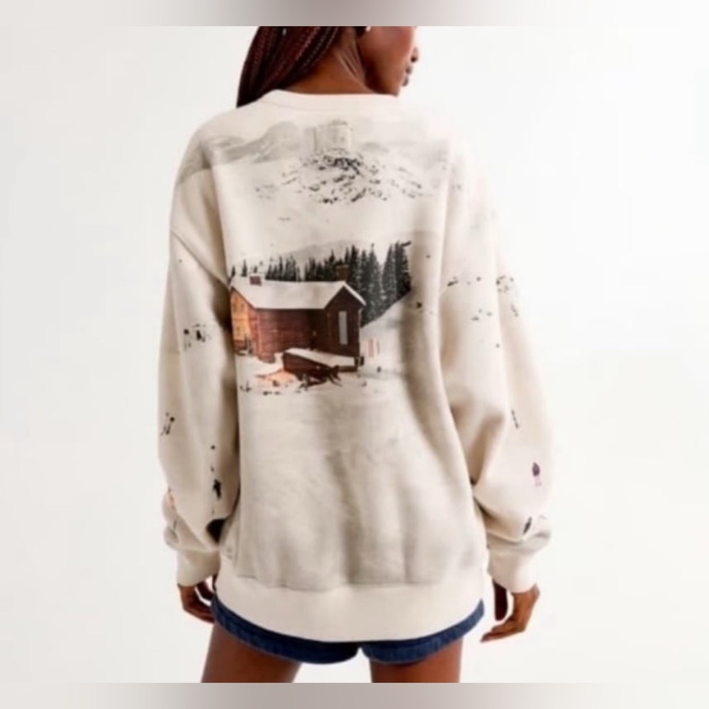 NWT Abercrombie & Fitch Ski Destination Vintage Sunday Crew